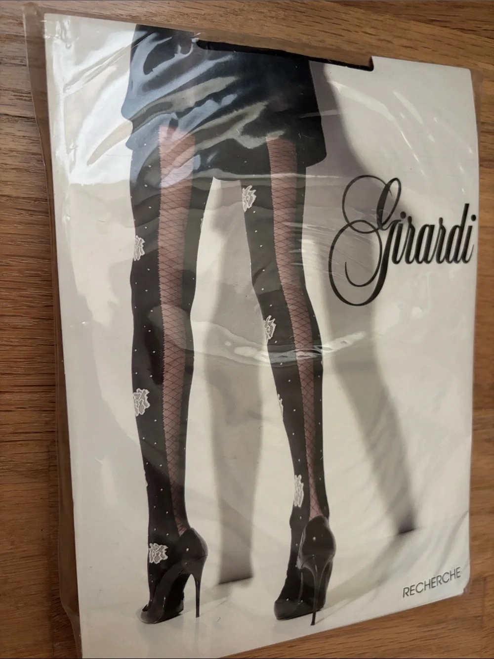Black Floral Patterned Sheer Tights
